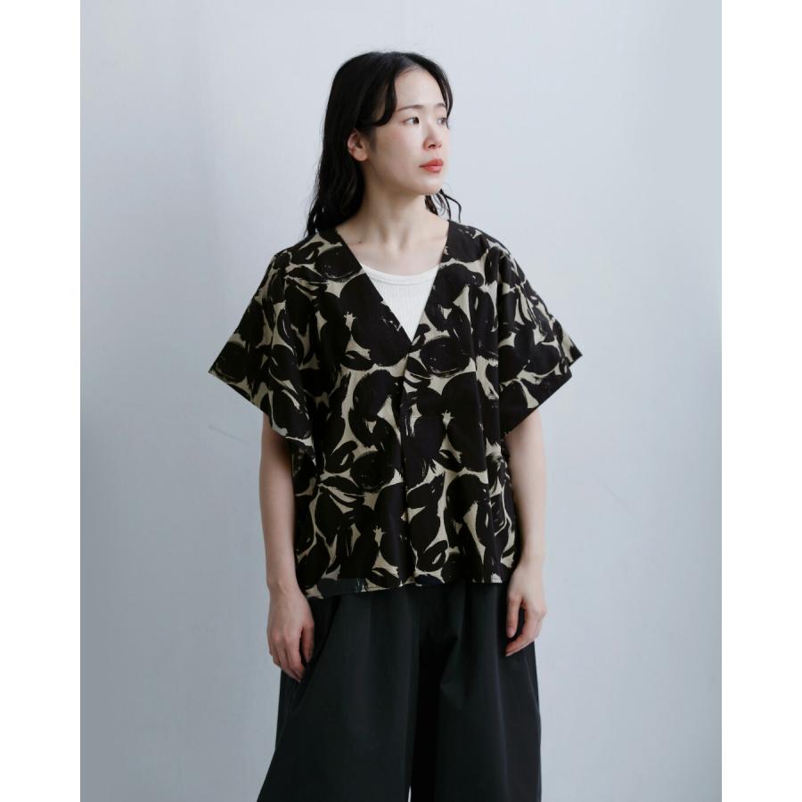 HAVERSACKハバーサック/シルクリネン/花柄ショートボレロジャケット HAVERSACK ATTIRE ハバーサックアタイア/ ベローズポケットシルク