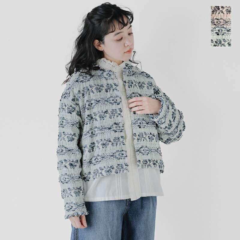 aranciato キリ qiri ミックスヤーン ジャガード ジャケット mix aranciato キリ qiri ミックスヤーン ジャガード ジャケット mix