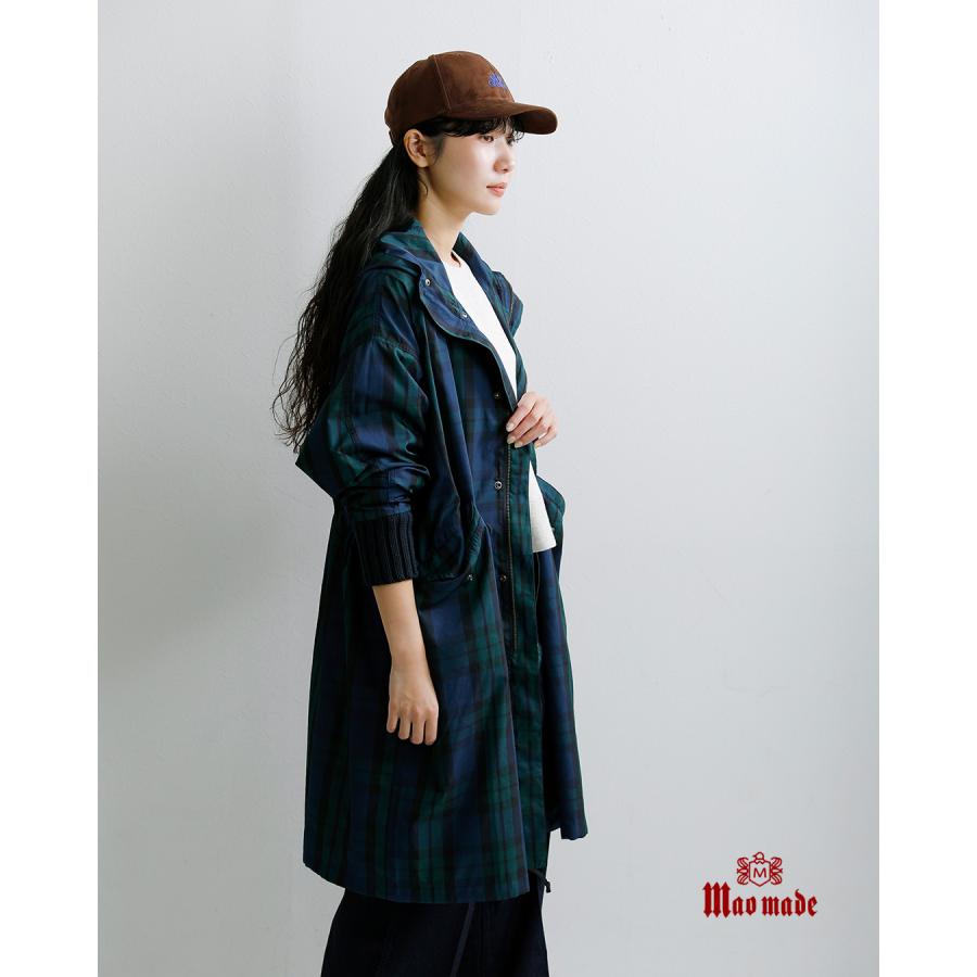 mao made（マオメイド） 撥水 ヴィンテージウェザー チェック フード