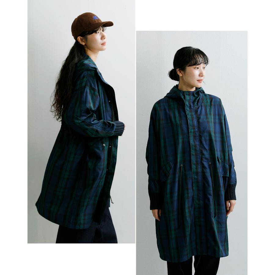 mao made（マオメイド） 撥水 ヴィンテージウェザー チェック フード