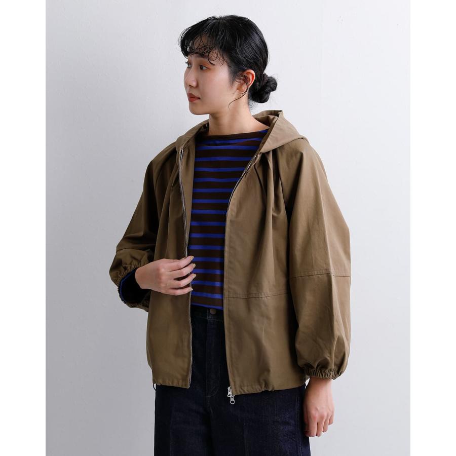 mao made（マオメイド） ライトツイル ギャザー フーディ ジップアップ