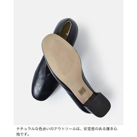 レメ REMME 甲深レザーチャンキーヒールパンプス 6433 : aranciato