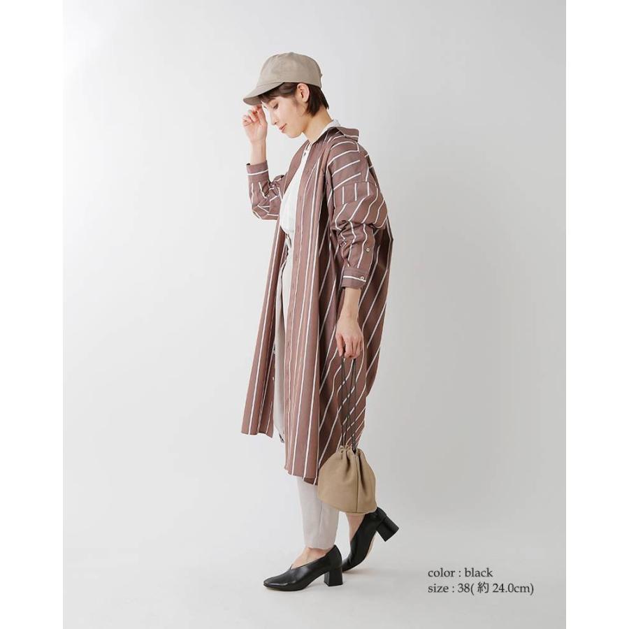 レメ REMME 甲深レザーチャンキーヒールパンプス 6433 : aranciato