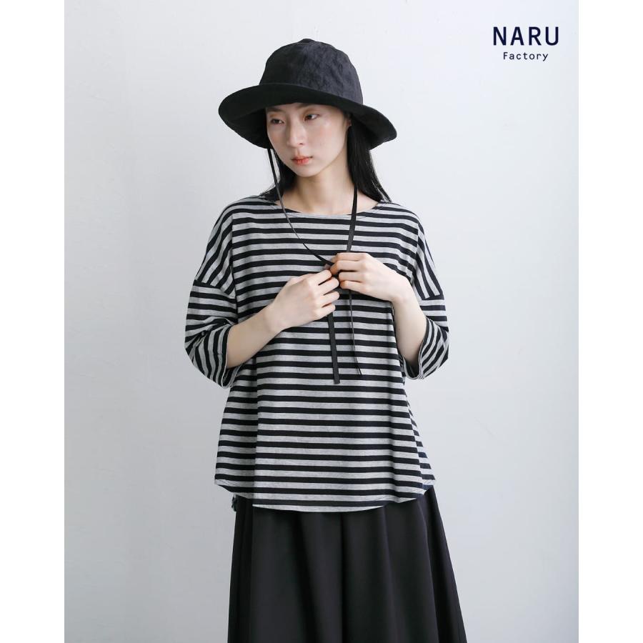 26SS 新品NARU FACTORY 60フレンチリネン ワイドブラウス 黒 NARU 