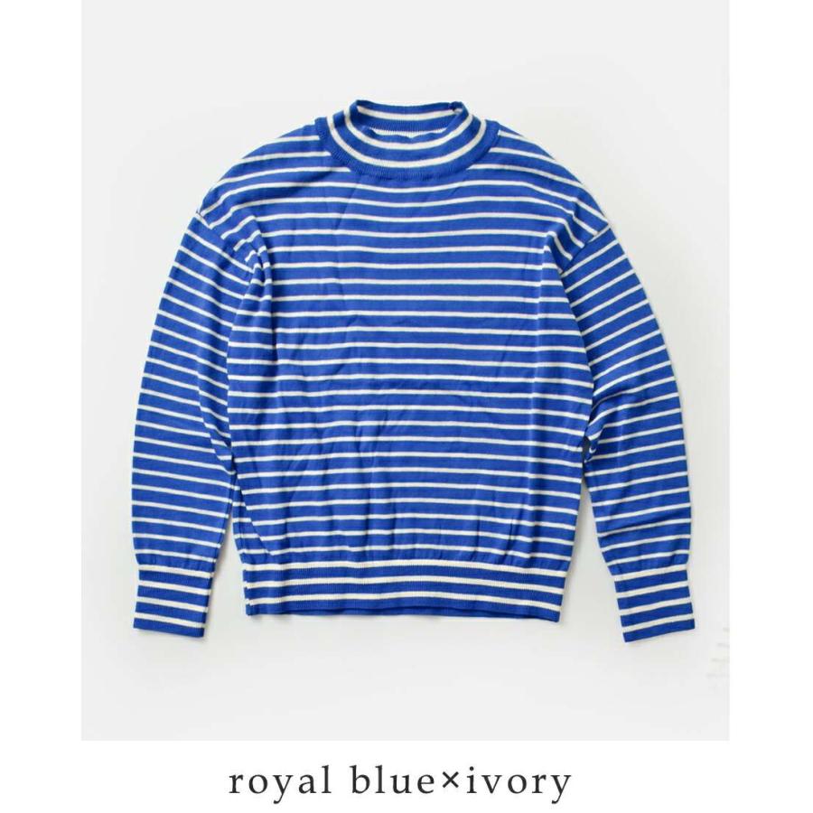 ナル ニット セーター NARU  ムースヤーン ハイネック ボーダー ニット プルオーバー 665706  クーポン対象 NARU（ナル） セール【30%OFF】ナル ムースヤーン ハイネック ボーダー