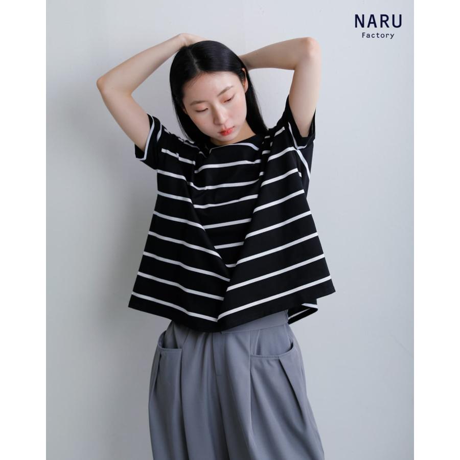 26SS 新品NARU FACTORY 60フレンチリネン ワイドブラウス 黒 60番手 
