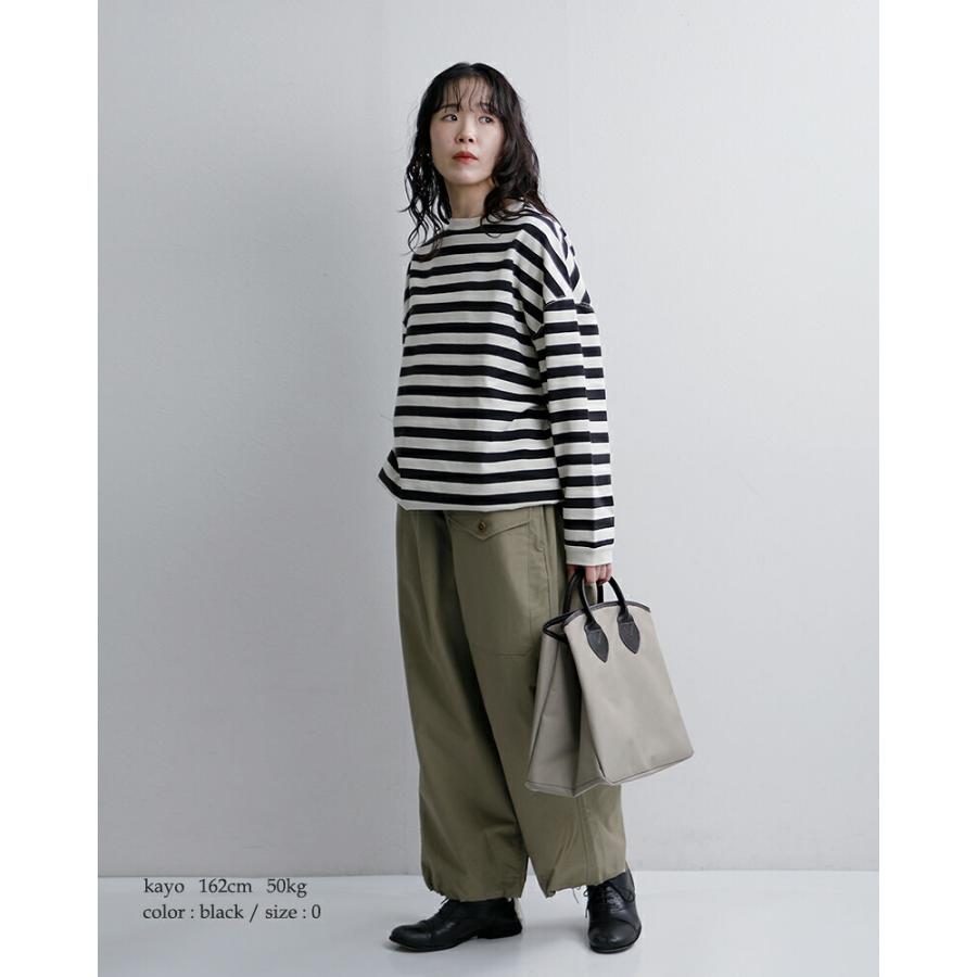 HAVERSACK（ハバーサック） 度詰天竺ボーダー クルーネック ロングT