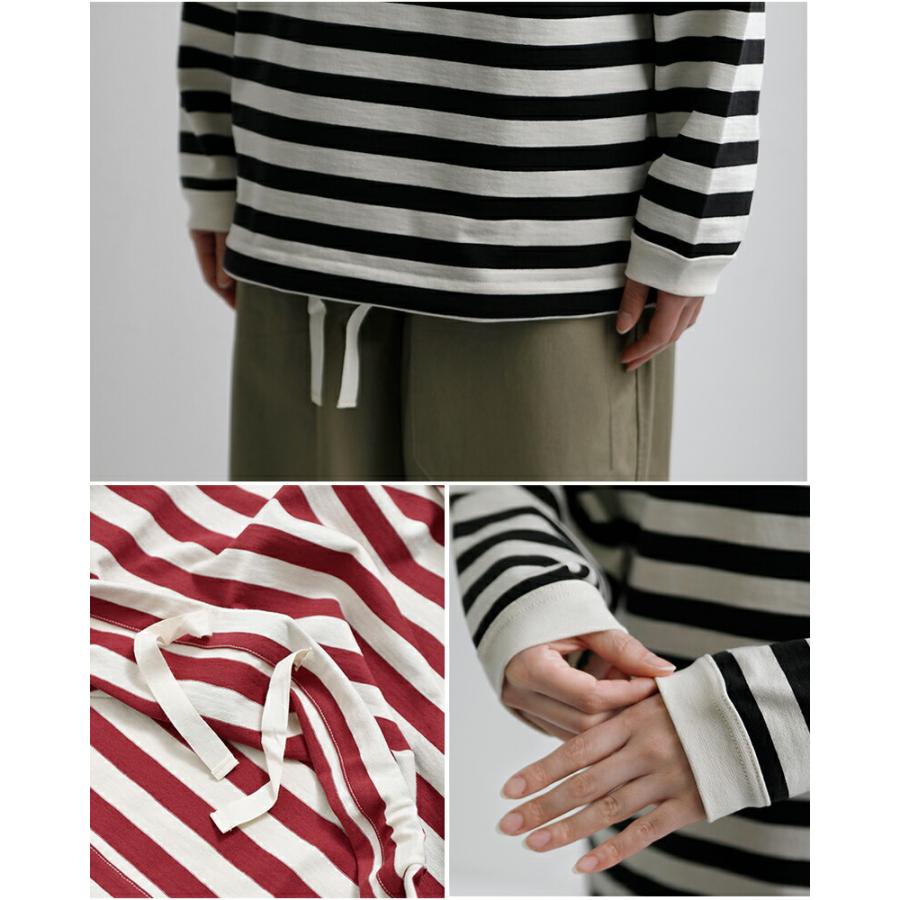 HAVERSACK（ハバーサック） 度詰天竺ボーダー クルーネック ロングT