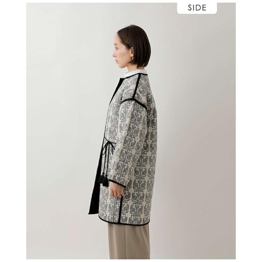 SO セール【30%OFF】ソア soi-e ジャガード リバーシブル ノーカラー