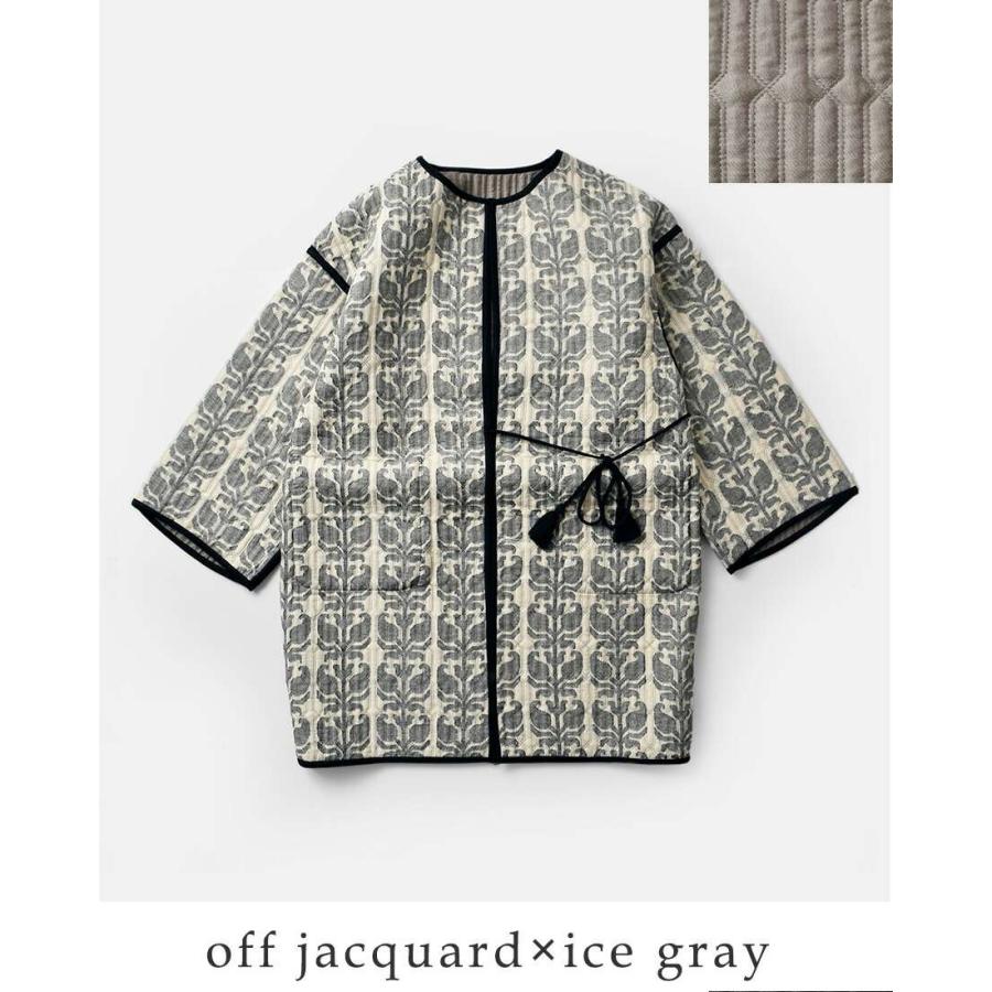 SO セール【40%OFF】ソア soi-e ジャガード リバーシブル ノーカラー