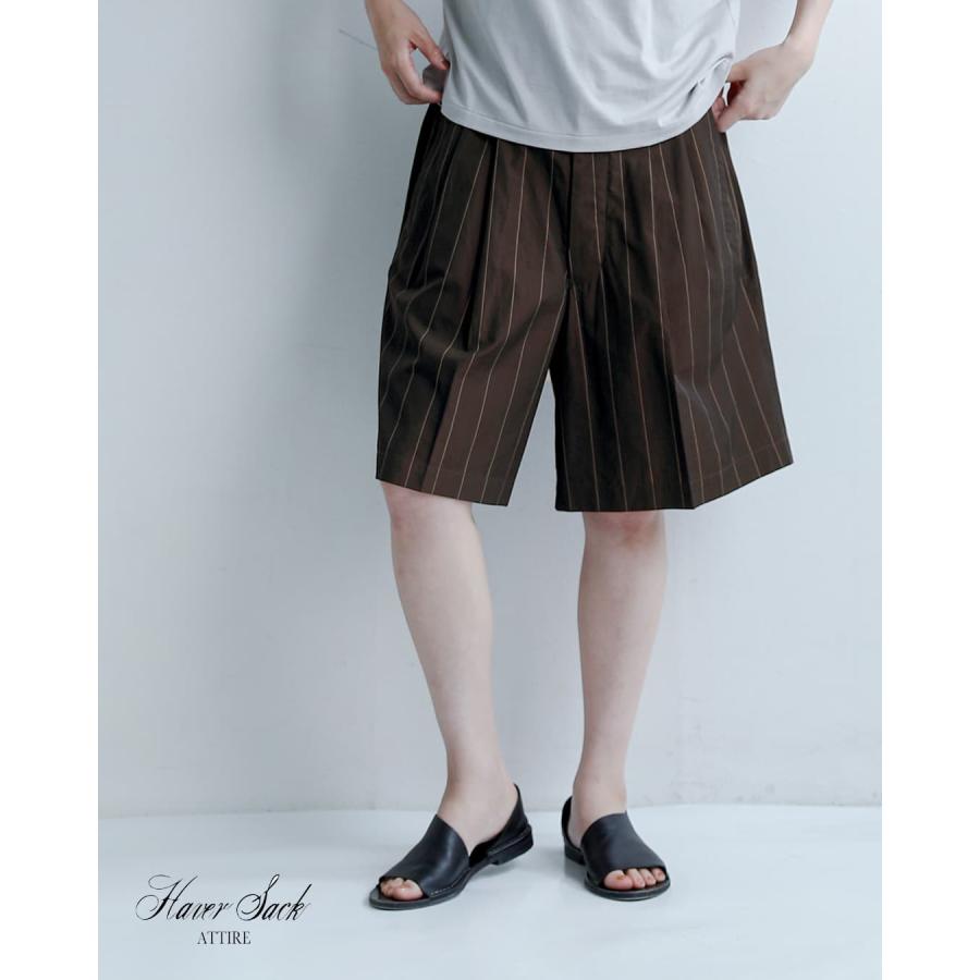 ハバーサック  アタイア HAVERSACK ATTIRE コットン ピンストライプ ショートパンツ 862616 レディース 春夏 2026ss新作の画像