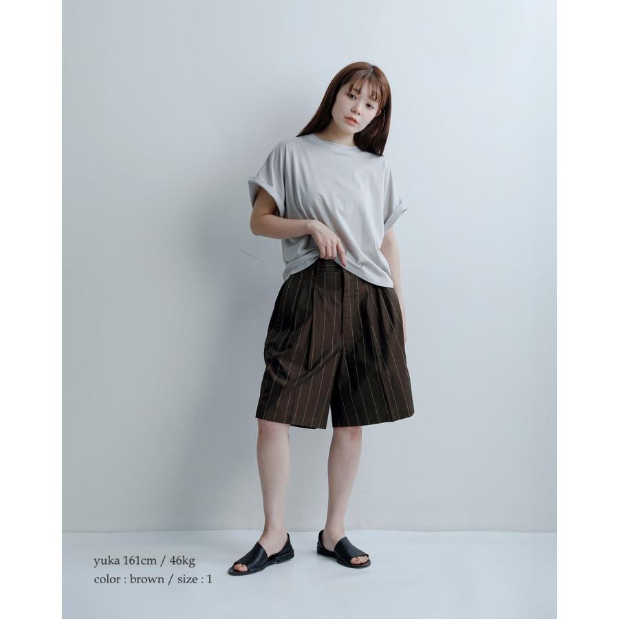 ハバーサック  アタイア HAVERSACK ATTIRE コットン ピンストライプ ショートパンツ 862616 レディース 春夏 2026ss新作の画像