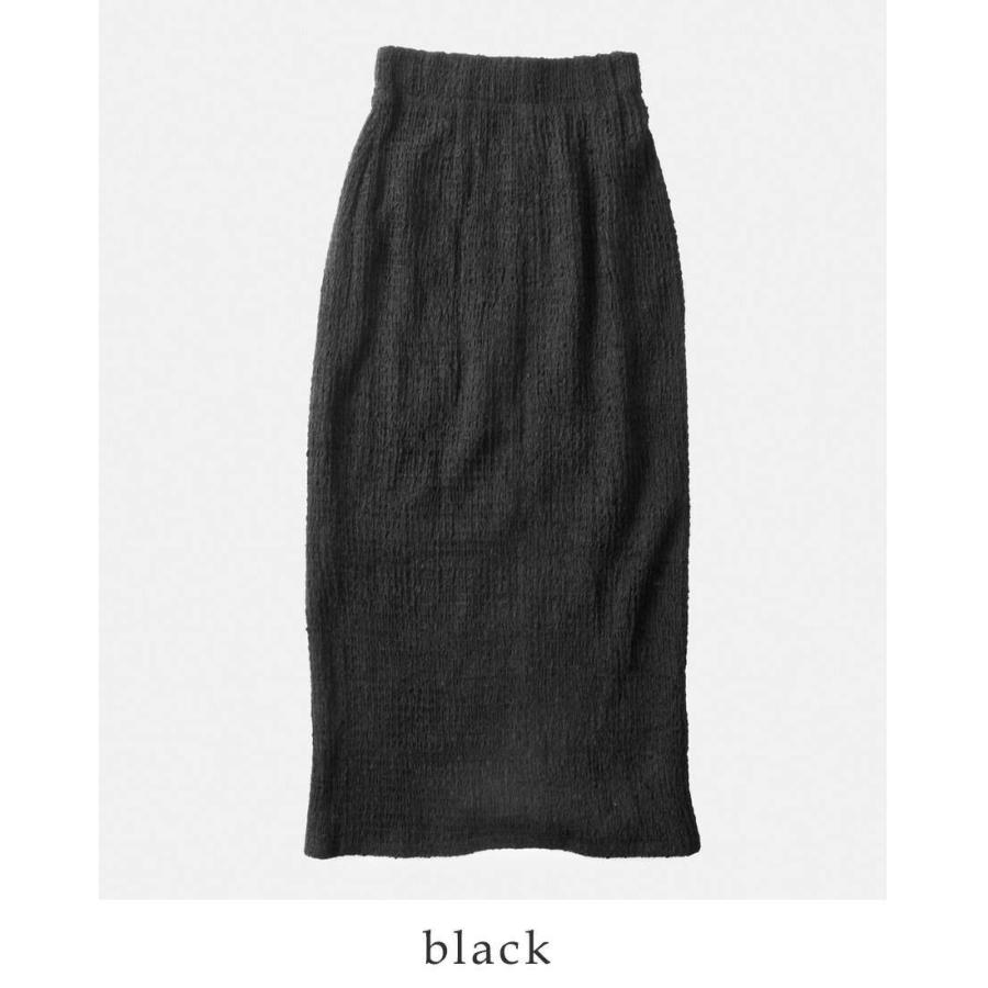 マノフ　MANOF OVERLAP STRETCH SKIRT　ブラック MANOF（マノフ）の「OVERLAP STRETCH SKIRT（スカート）」 - WEAR