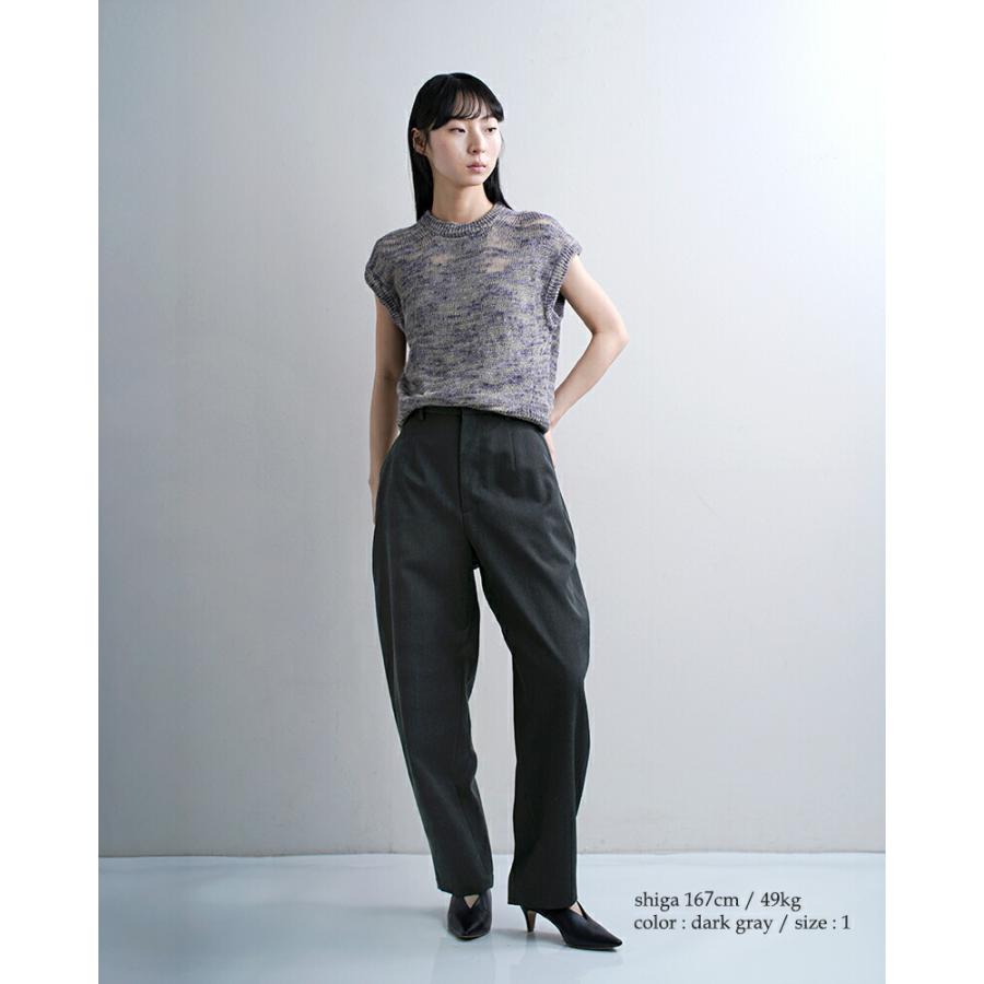 お値下げ！LOEFF ウールギャバ ボンタントラウザー ブラック サイズ2 LOEFF（ロエフ） 高密度 ウール ギャバ ボンタン トラウザー パンツ