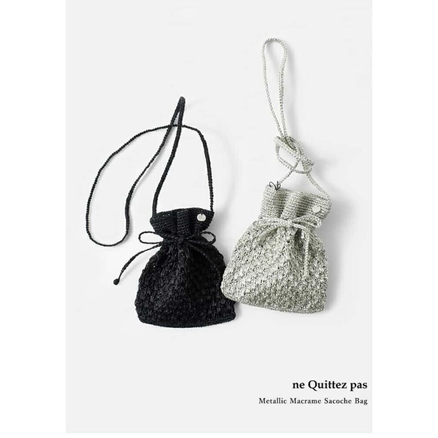 パサンド バイ ヌキテパ Pasand by ne Quittez pas  メタリック サコッシュ バッグ Metallic Macrame Sakoche Bag 882041pb2｜aranciato｜05