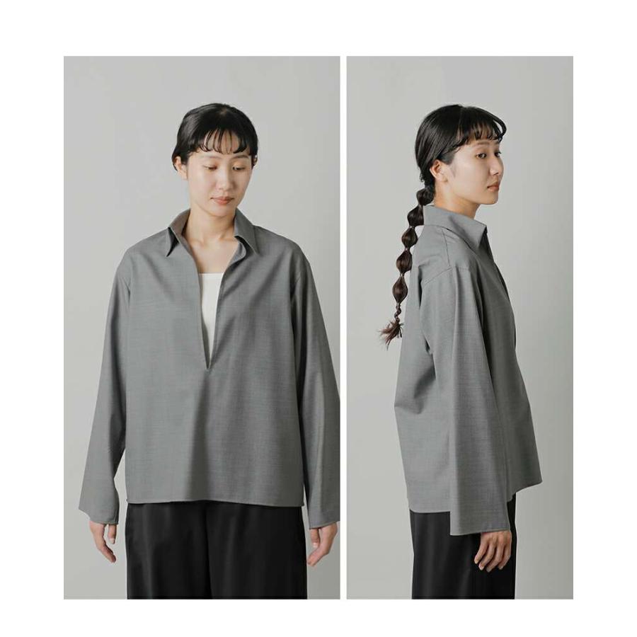 ★ロエフ LOEFF トロピカルウール スキッパー ノースリーブ ブラウス★ LOEFF＞トロピカルウール スキッパー ノースリーブ ブラウス