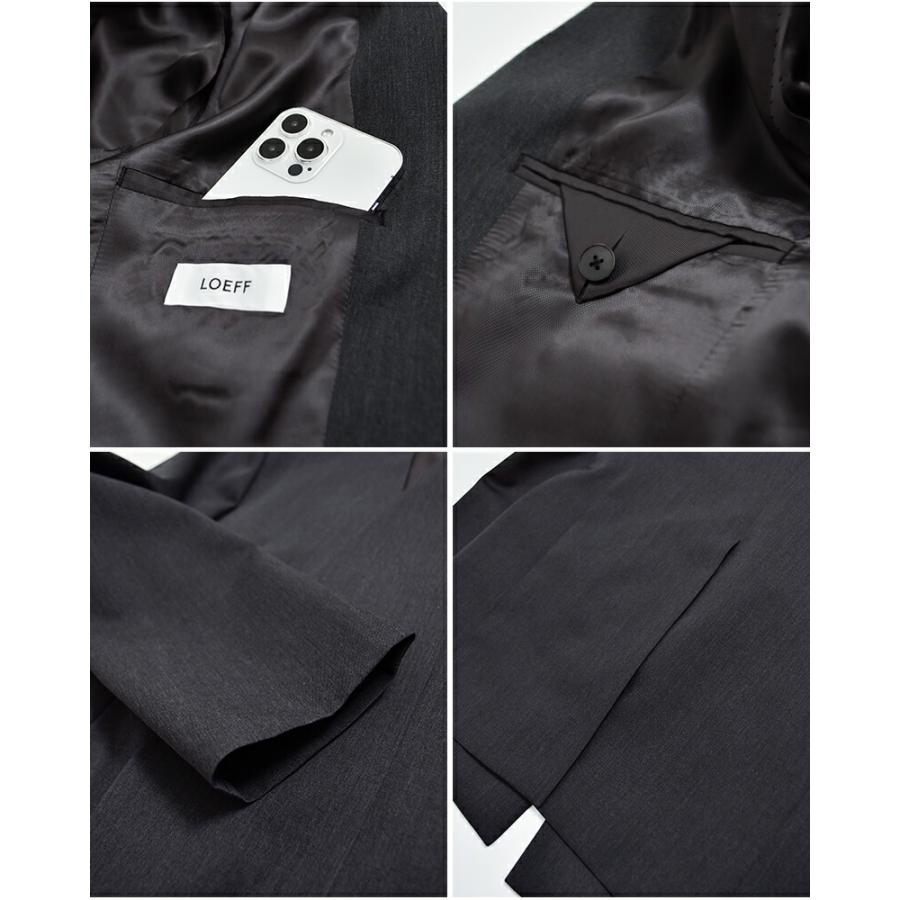 ロエフ LOEFF  高密度 ウール ギャバ ノーカラー ジャケット 8822-2-000003 レディース  春夏 2026ss新作の画像