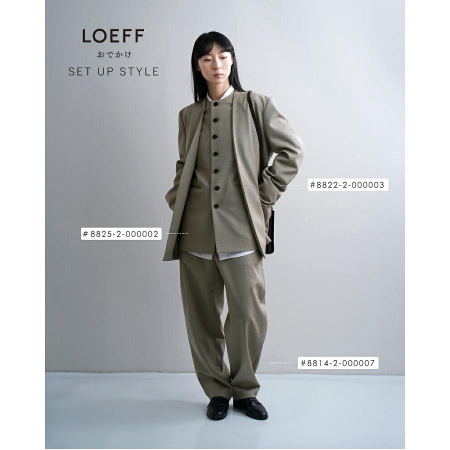 LOEFF（ロエフ） 高密度 ウール ギャバ ノーカラー ジャケット 8822-2