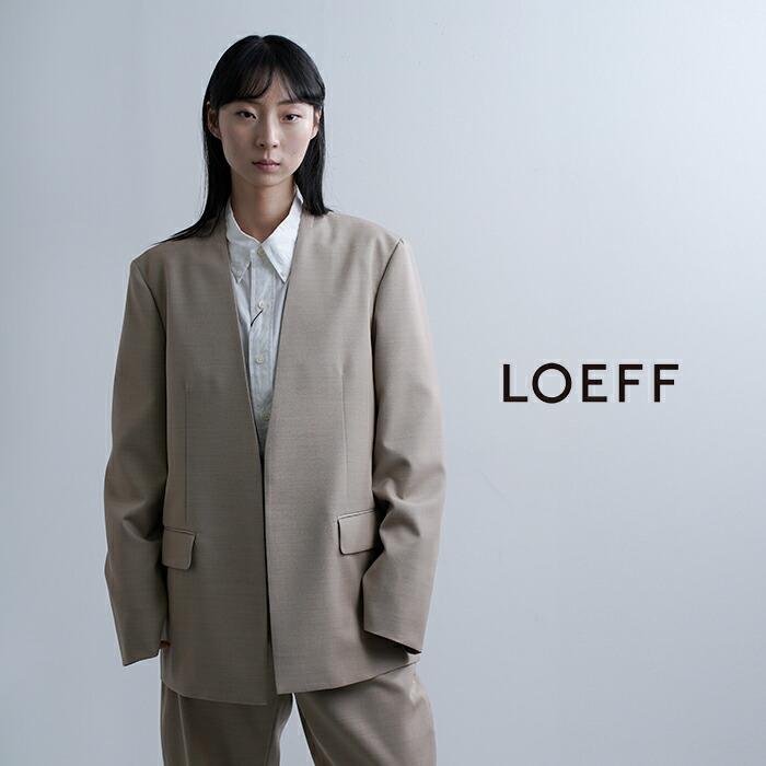 ロエフ LOEFF  高密度 ウール ギャバ ノーカラー ジャケット 8822-2-000003 レディース  春夏 2026ss新作の画像