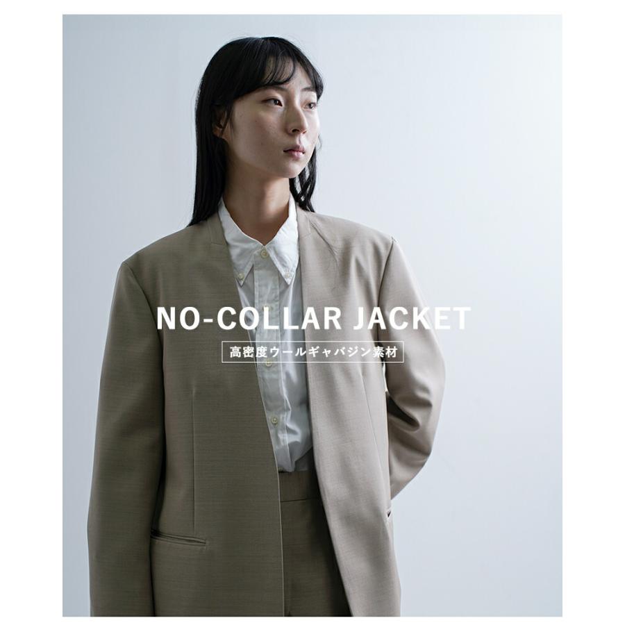 LOEFF（ロエフ） 高密度 ウール ギャバ ノーカラー ジャケット 8822-2