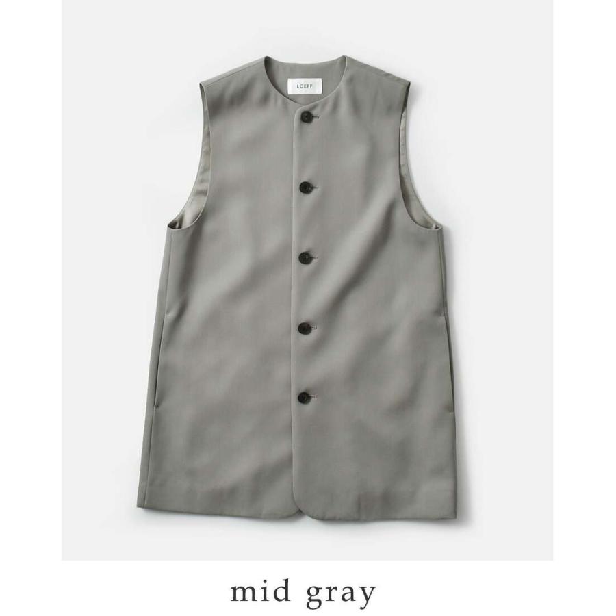 ロエフ ギャバベスト ジレ LOEFF ロエフ ウール ギャバ クルーネック ベスト 8825-209-0133