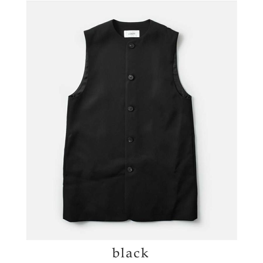 LOEFF ロエフ ウール ギャバ クルーネック ベスト 8825-209-0133