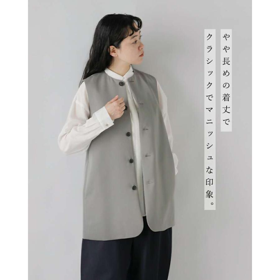 LOEFF ロエフ ウール ギャバ クルーネック ベスト 8825-209-0133