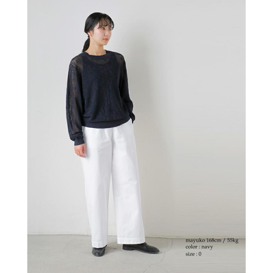 LOEFF（ロエフ） リネンヤーン メッシュ サマーニット プルオーバー 