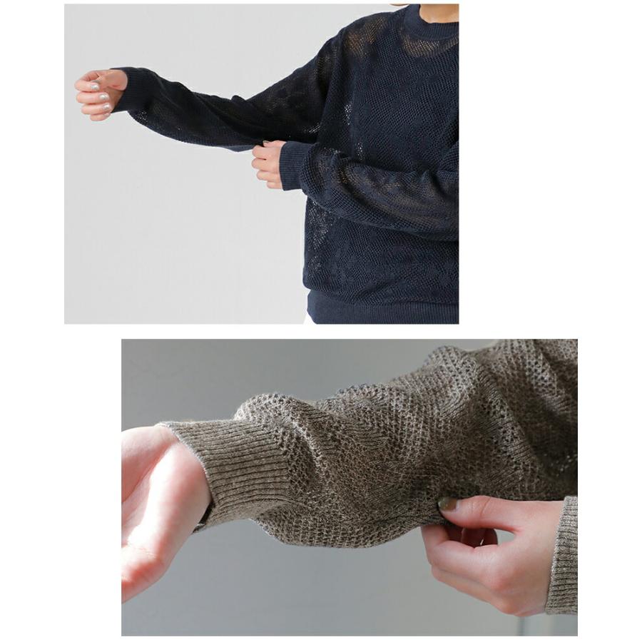 LOEFF（ロエフ） リネンヤーン メッシュ サマーニット プルオーバー