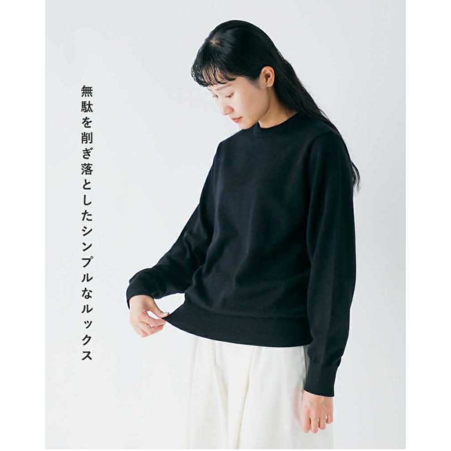 【あか】Yonetomi コットンニット セーター Gina Mesh Yonetomi NEW BASIC ヨネトミ ニューベーシック アメリカン ウール