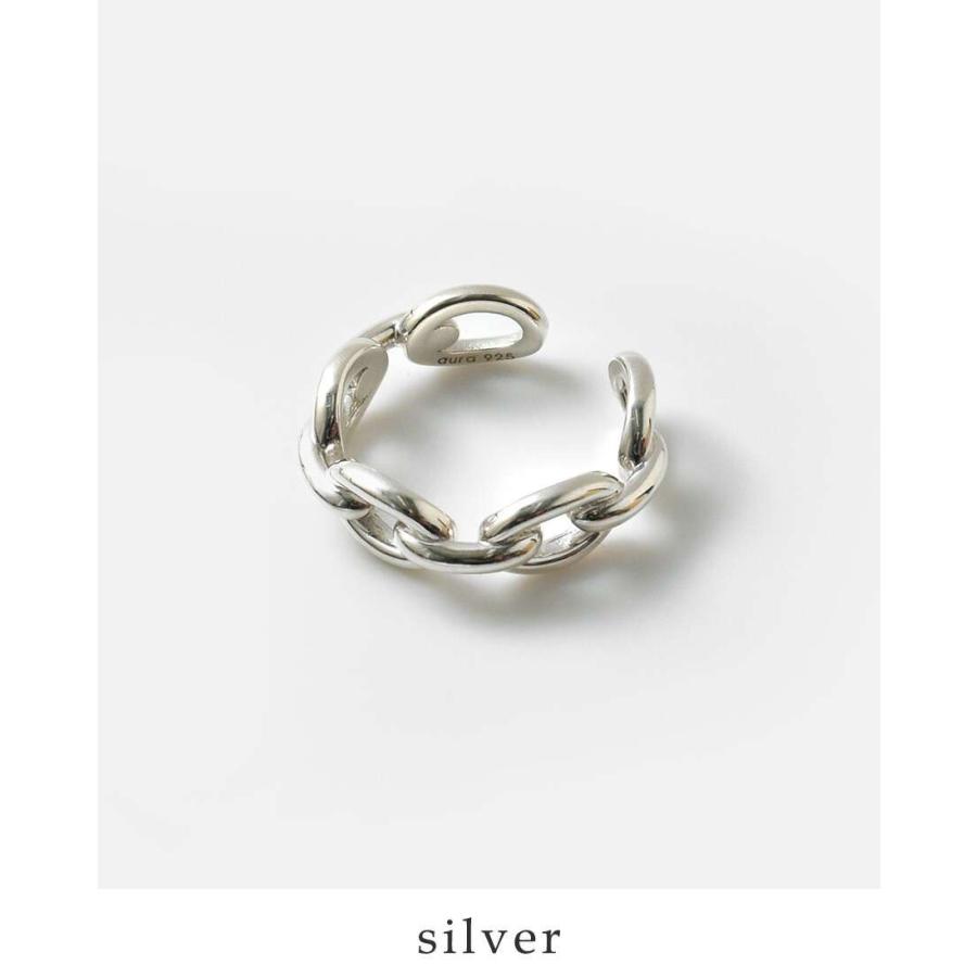 aura オーラ シルバー925 シック チェーン ピンキーリング thick chain