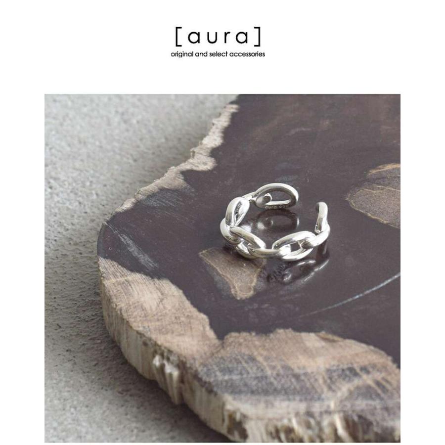 aura オーラ シルバー925 シック チェーン ピンキーリング thick chain