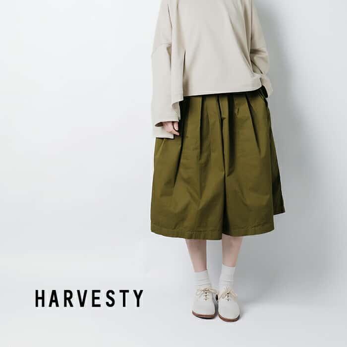 HARVESTY（ハーベスティ） コットン プリーツ キュロット パンツ