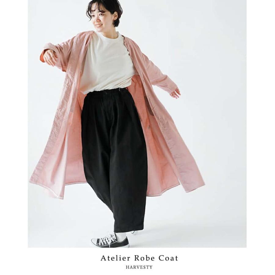 HARVESTY ハーベスティ コットン サテン アトリエ ローブ コート