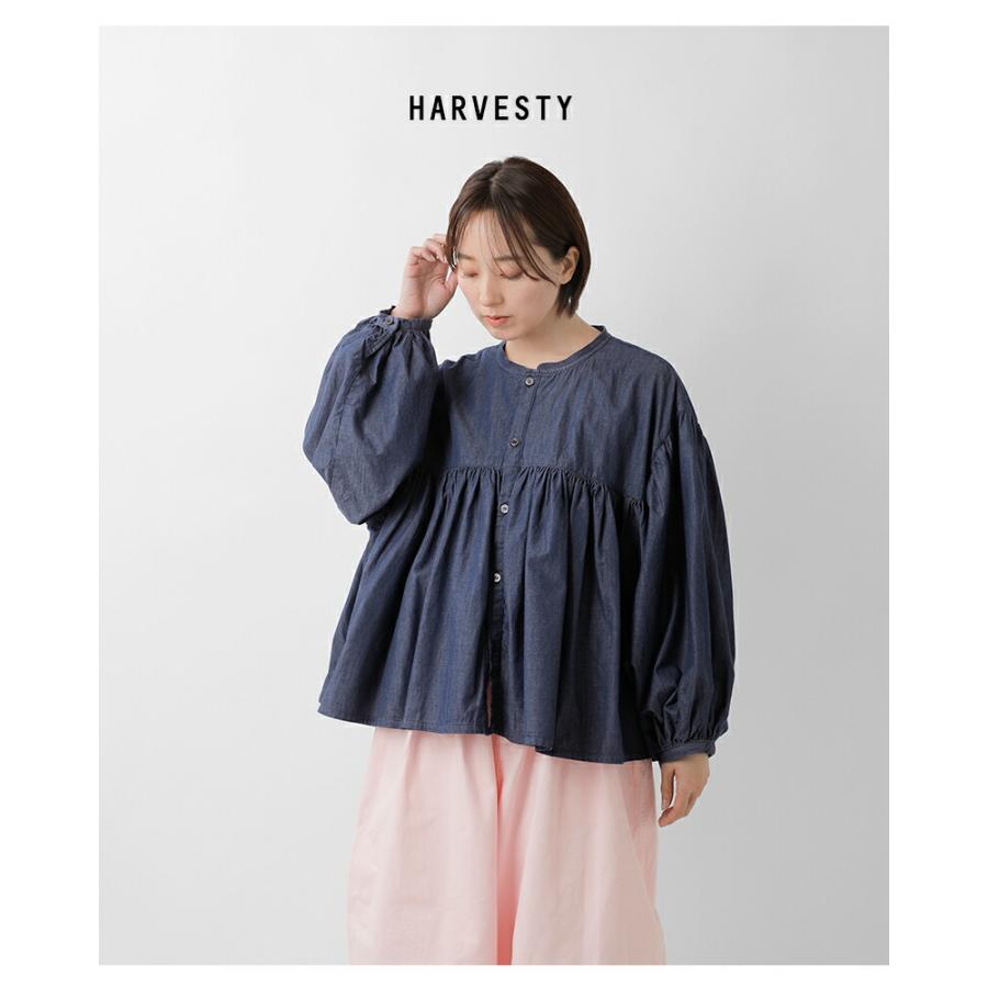 ＊新品未使用 HARVESTY ボヘミアンブラウス ブラック サイズ1＊ HARVESTY（ハーベスティ） デニム ボヘミアン ブラウス a42601