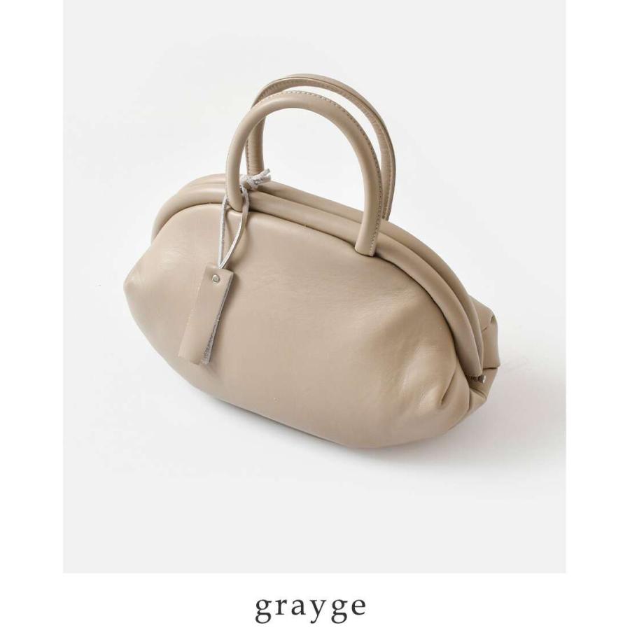 ANVOCOEURアンヴォクール レザーがま口ショルダーバッグ オリーブグレー ANVOCOEUR アンヴォクール レザー がま口 ボストンバッグ