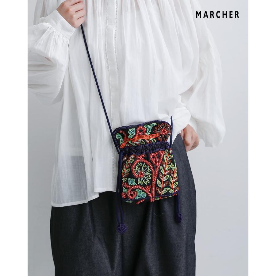 MARCHER（マルシェ） 巾着 ガラスビーズ ショルダーバッグ b-shoulder