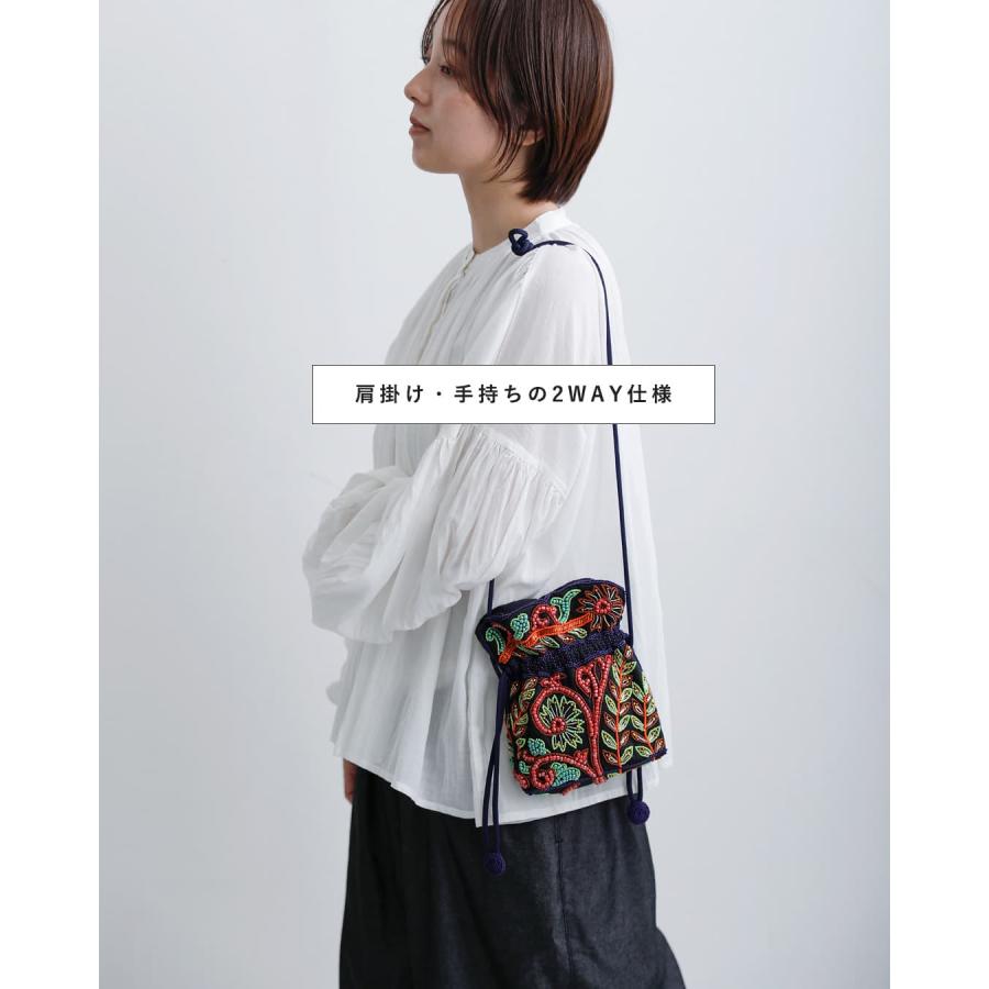 MARCHER（マルシェ） 巾着 ガラスビーズ ショルダーバッグ b-shoulder