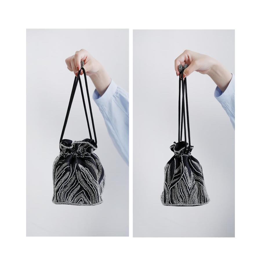 MARCHER（マルシェ） 巾着 ガラスビーズ ショルダーバッグ b-shoulder