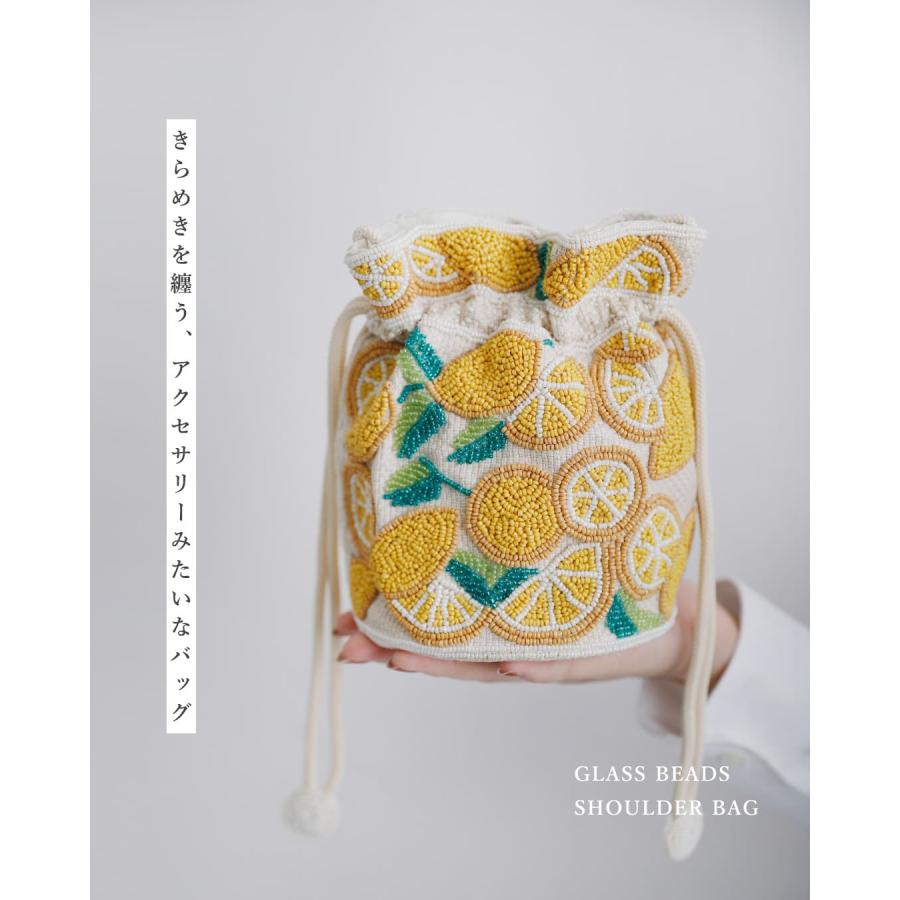 MARCHER（マルシェ） 巾着 ガラスビーズ ショルダーバッグ b-shoulder