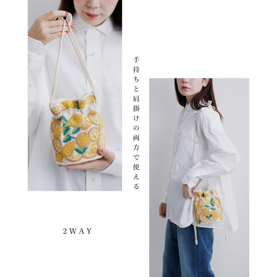 MARCHER（マルシェ） 巾着 ガラスビーズ ショルダーバッグ b-shoulder