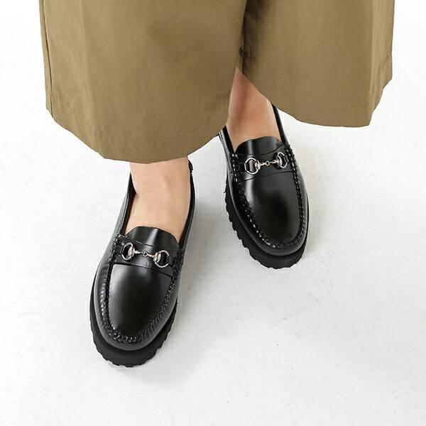 Weejuns G.H.Bassブラックレザー ローファー 箱付き G.H.BASS ジーエイチバス プラットフォームレザーローファー