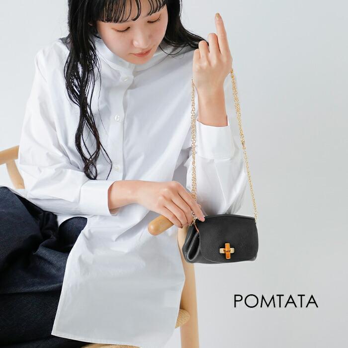 ポンタタ　ショルダーバッグレザー POMTATA（ポンタタ） カウレザー バンブー ウォレットショルダーバッグ