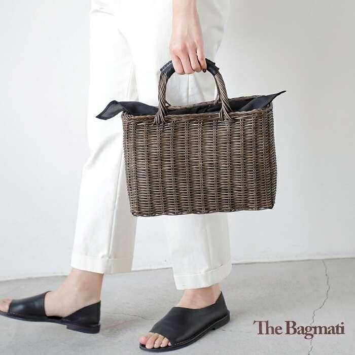 The Bagmati バグマティ ウィッカー×レザー カゴバッグ ブラック