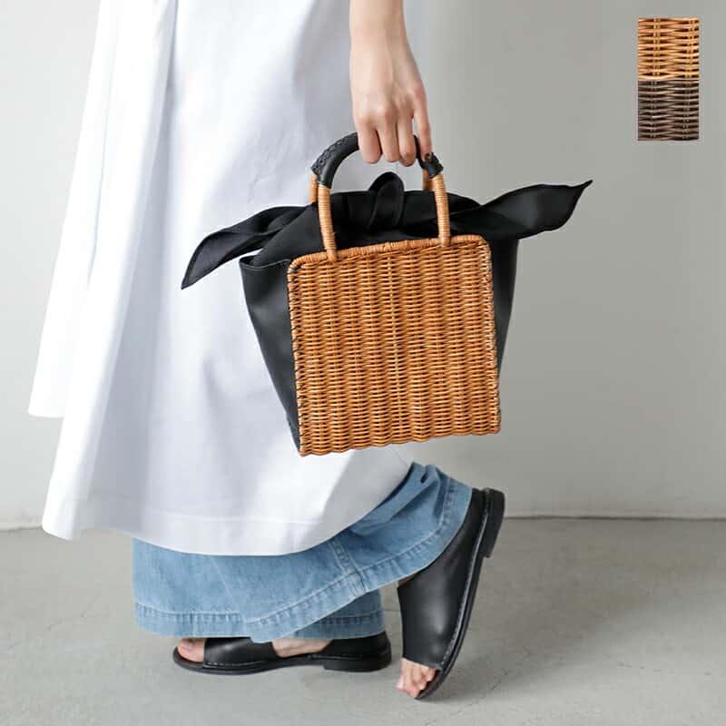 楽天市場 The Bagmati バグマティ ウィッカー編みラタン レザースクエアカゴバッグ k18 02 21ss新作 売り切れ必至 Cepici Gouv Ci