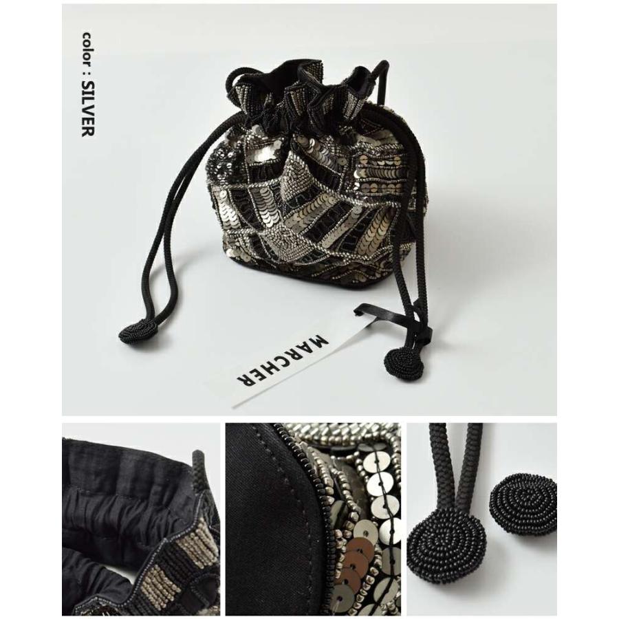 MARCHER（マルシェ） 巾着 ビーズ ショルダー バッグ beads-shoulder