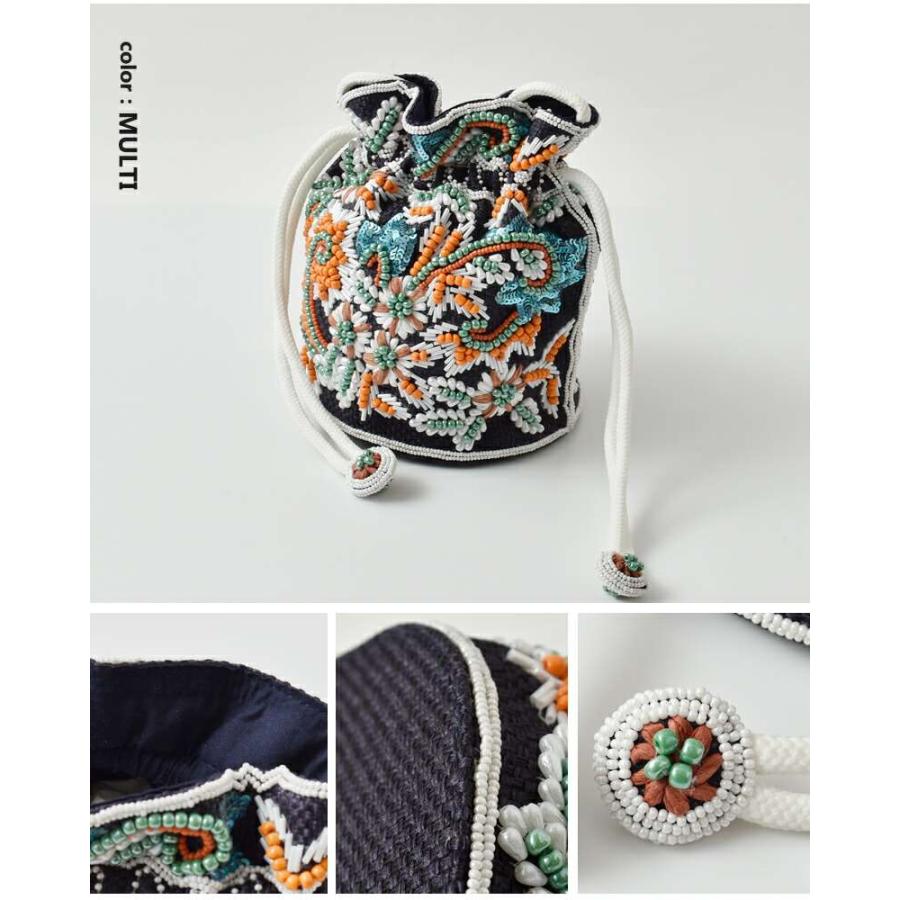 MARCHER（マルシェ） 巾着 ビーズ ショルダー バッグ beads-shoulder