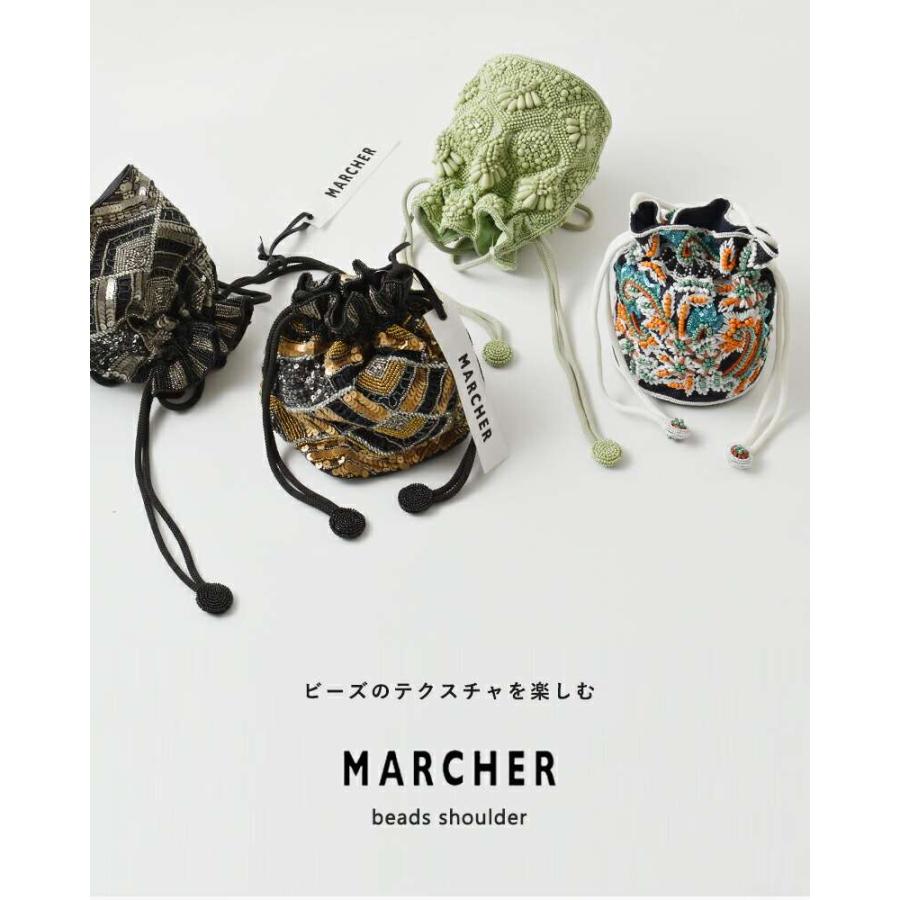 MARCHER（マルシェ） 巾着 ビーズ ショルダー バッグ beads-shoulder