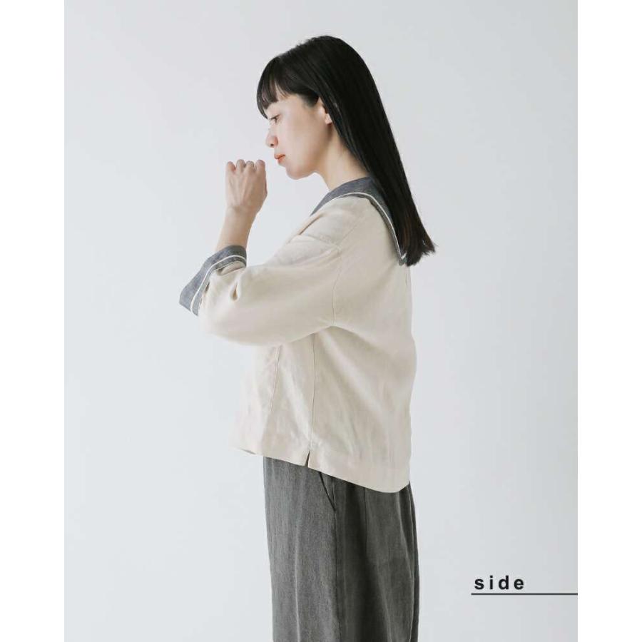 MAGALI マガリ キャンバスリネン セーラーカラー ブラウス bl261  