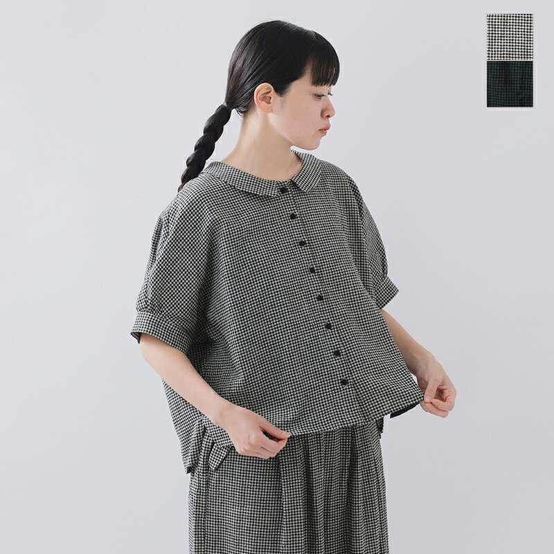 MAGALI マガリ リネンブラウス MAGALI 【20%OFF】マガリ リネン コットン ギンガム フラット